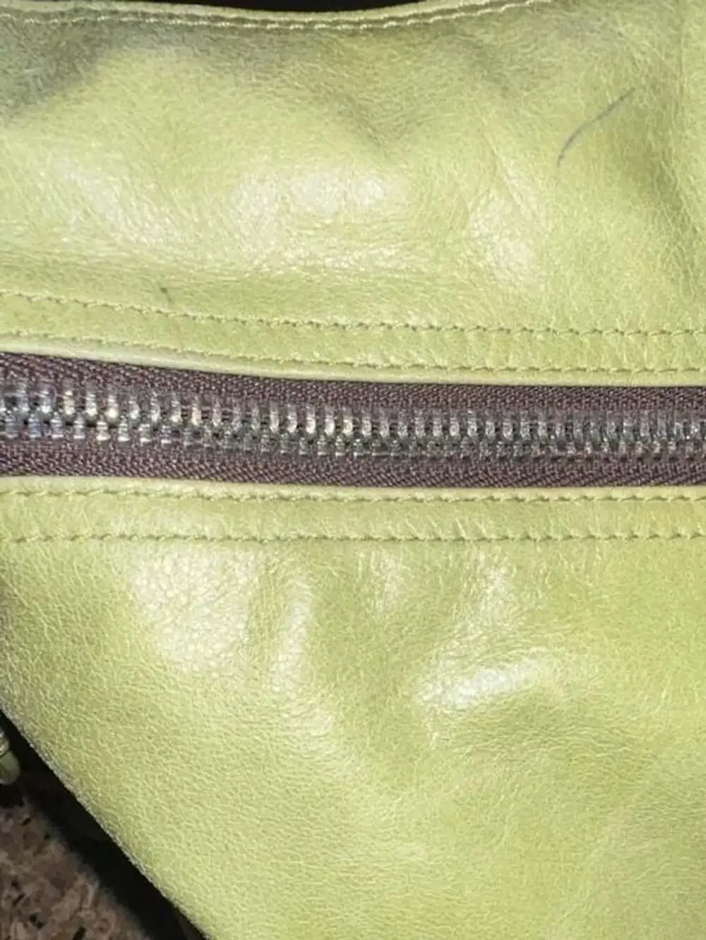 Hobo Lime Green Leather Shoulder Bag Crossbody